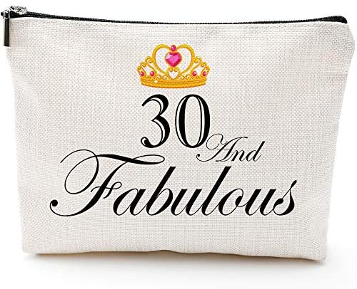 fun 30th birthday gifts for women-30 and fabulous-makeup tra