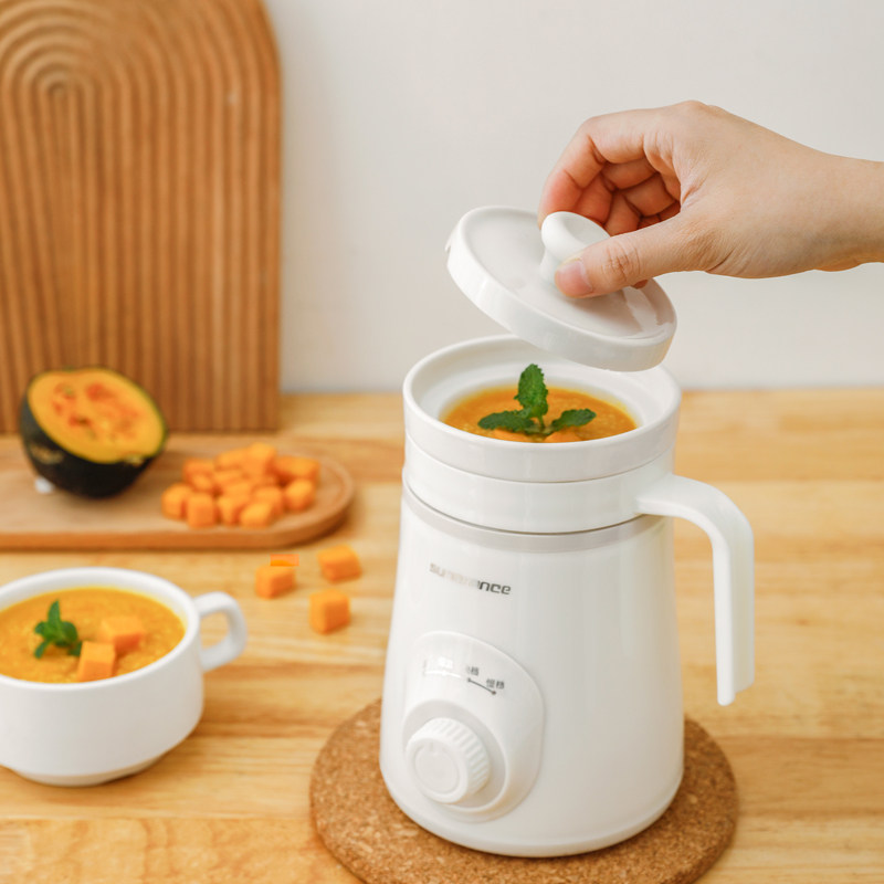 陶瓷养生电炖煮杯办公室小型mini煮粥神器便携电炖盅电热杯1一人2