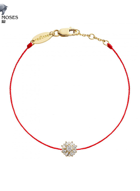 墨犀redline/红绳2023新款女士奢华太阳形钻石K金手链Sol幸运手绳