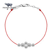 Full Redline 红绳女士The 0.40克拉圆形钻石白金绳制手链
