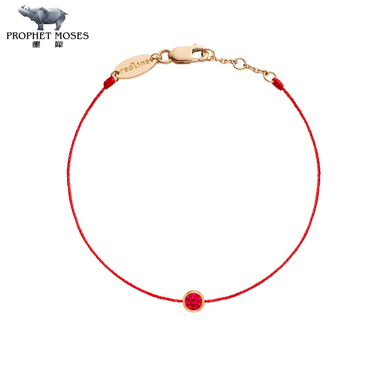 redline女士红宝石18K金幸运手绳