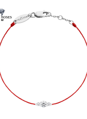 redline/红绳新款女士镶嵌三颗钻石细绳18K金So Abby手链幸运手绳