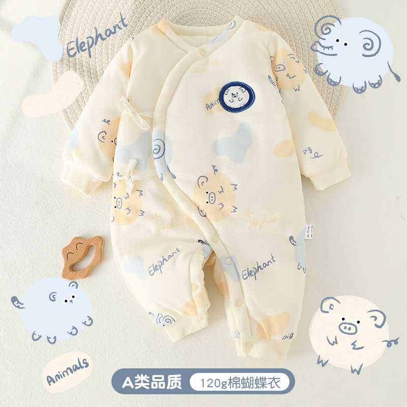 婴儿秋冬A类纯棉蝴蝶爬爬服120g