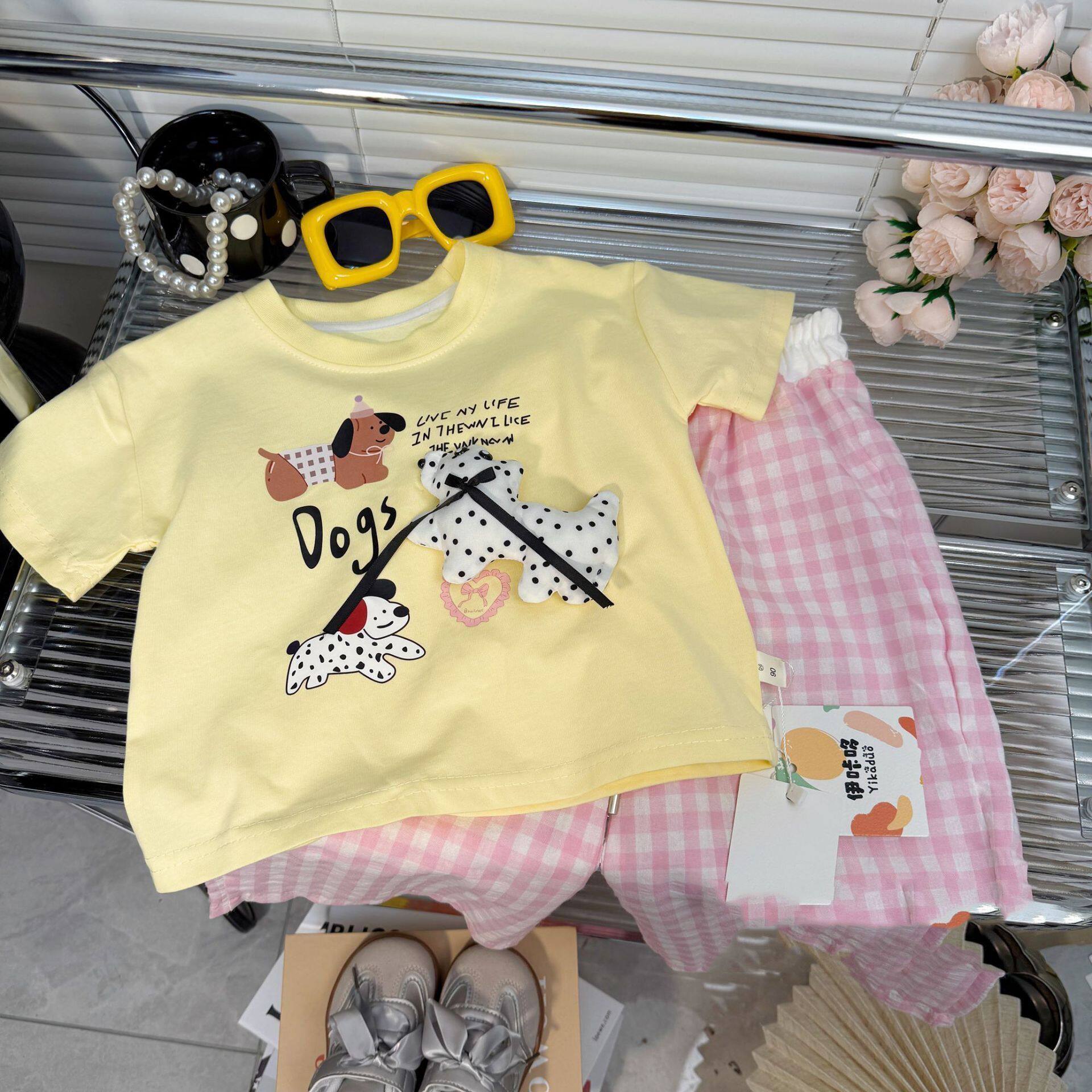 2025立体卡通男女童纯棉短袖玩偶新款夏季T恤中小童洋气印花上衣