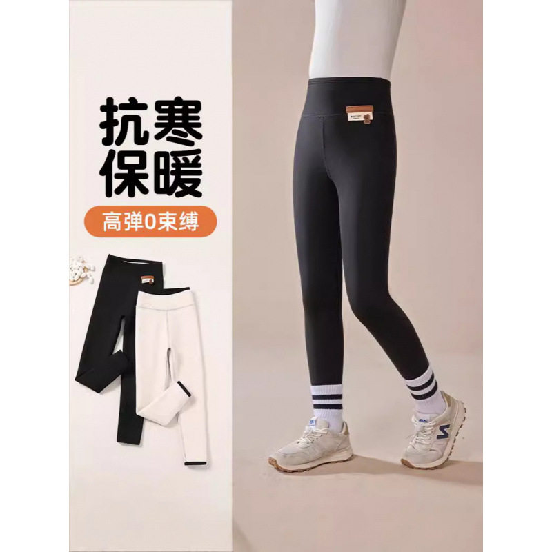 女童秋冬加绒高腰打底芭比裤外穿