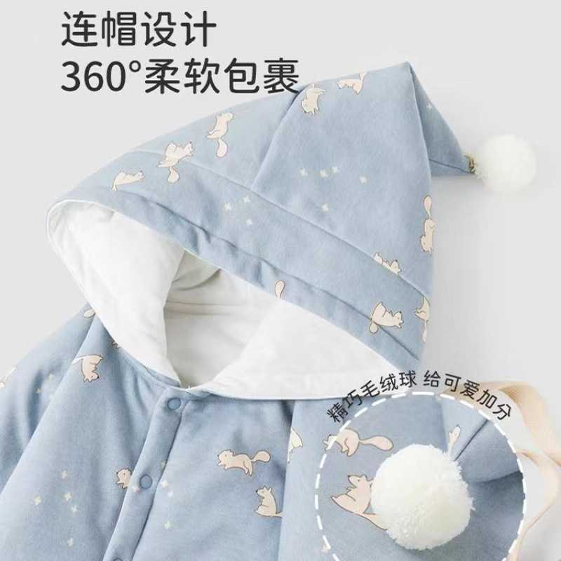 0123岁宝宝连帽夹棉披风外套保暖