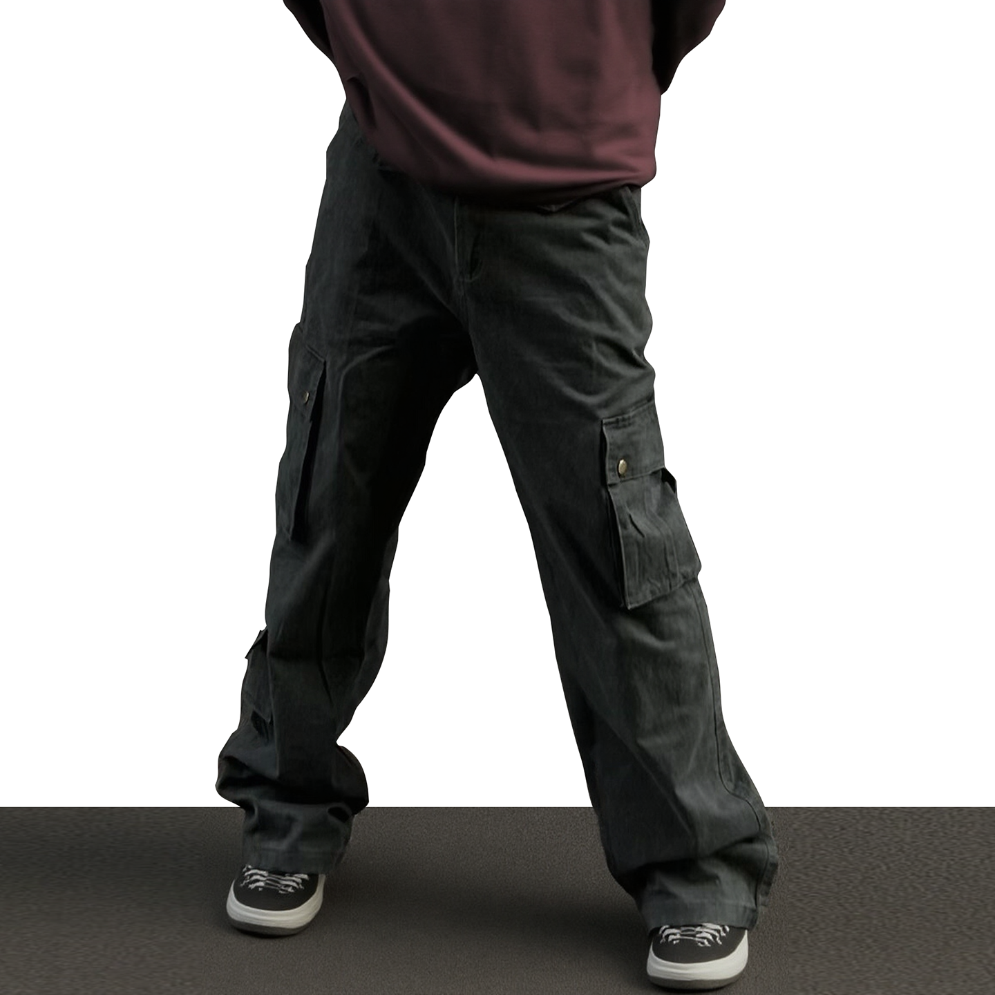 美式高街水洗做旧多口袋工装裤潮