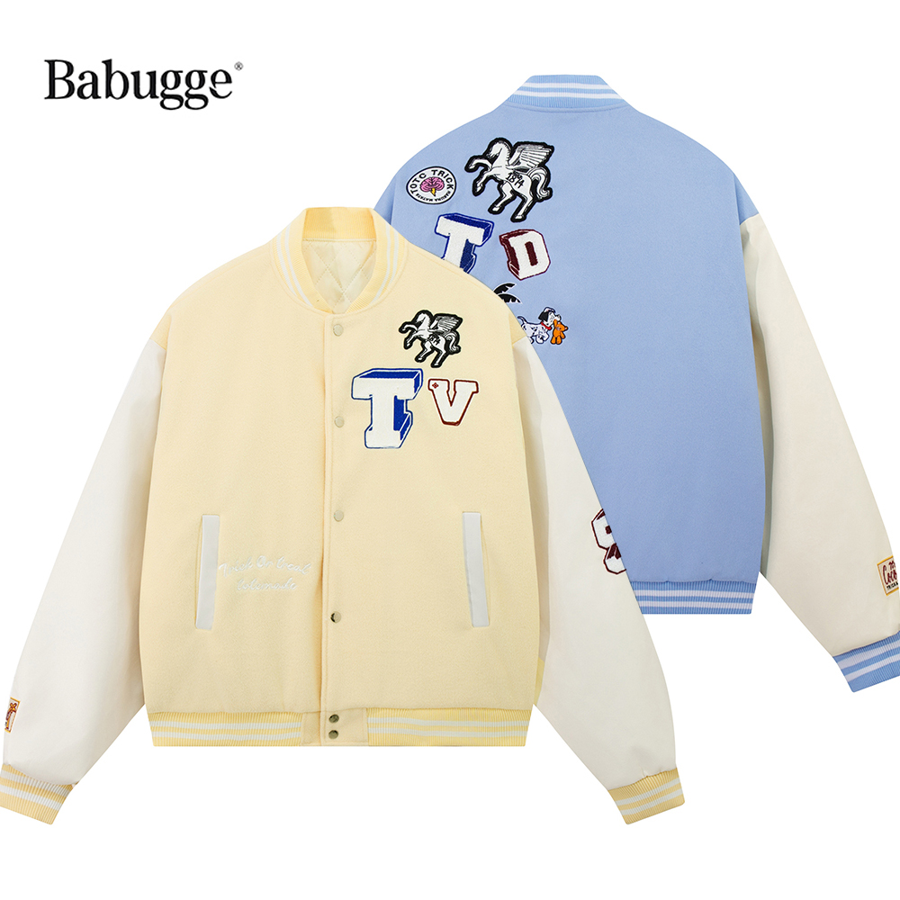 刺绣夹克外套情侣款国潮棒球服