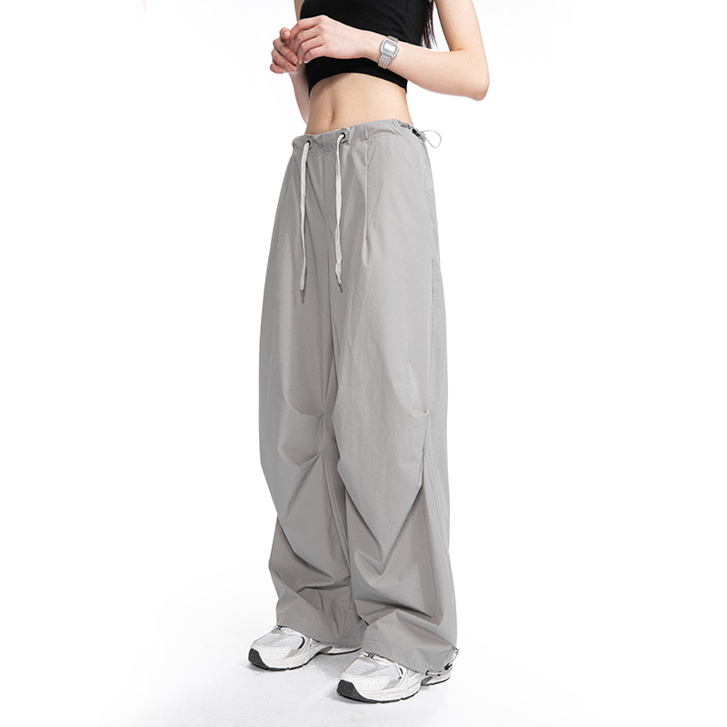 Babugge长裤褶皱直筒裤