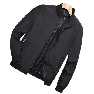 【加绒加厚】秋冬立领行政夹克男青年商务休闲夹棉保暖风衣外套潮