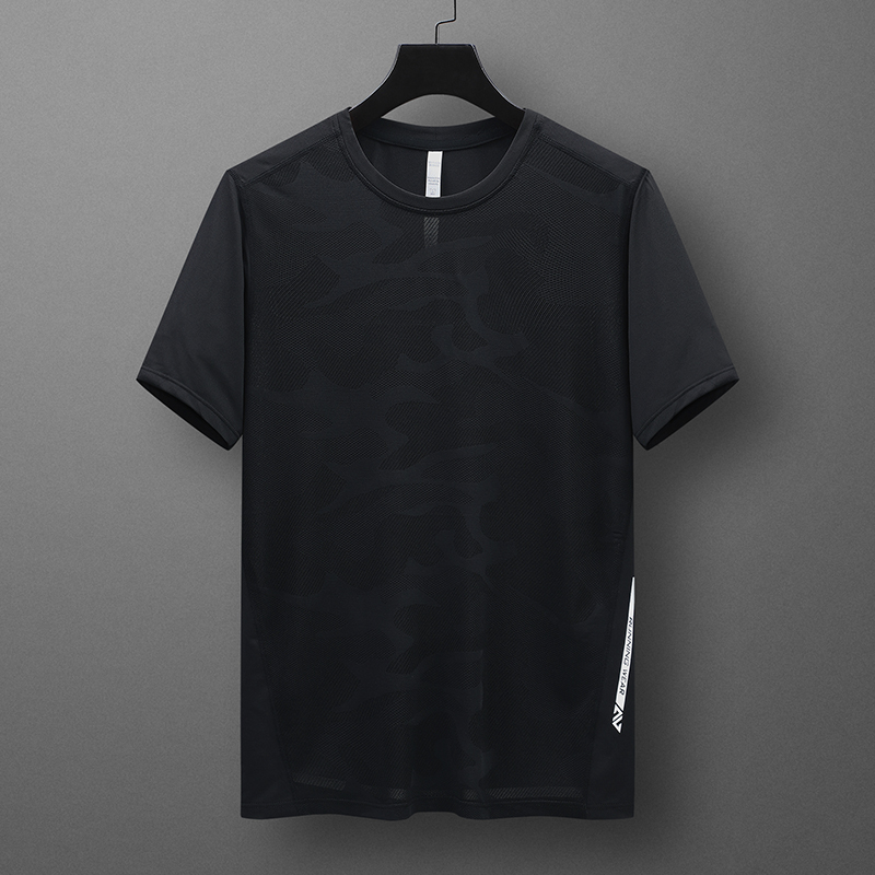 冰丝短袖运动t恤男士夏季跑步锻炼宽松半袖速干T恤健身圆领体恤衫