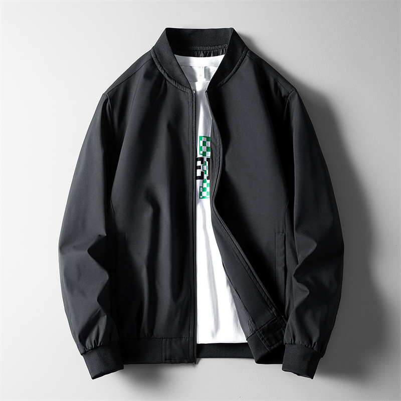 春秋新款男士棒球领夹克衫
