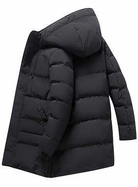 【年终特惠】冬季男士中长款加厚连帽棉衣商务休闲棉袄外套秀禾服
