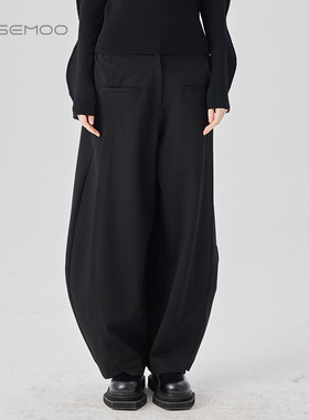 容子木ROSEMOO24年秋季新款温软紧实弧形长裤RCL3KC426D