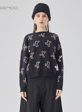 容子木ROSEMOO24年冬季新款软糯图案套头毛织RCL4TP437D