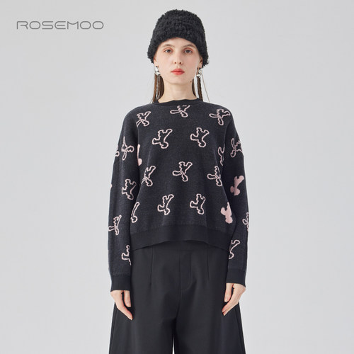 容子木ROSEMOO24年冬季新款软糯图案套头毛织RCL4TP437D