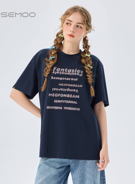 ROSEMOO/容子木26春【商场同款】干爽微弹圆领长款T恤RWM1TC217B