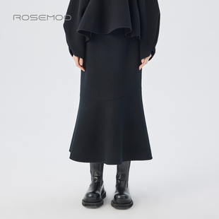 容子木ROSEMOO25冬商场同款 绵羊毛双面呢松紧腰半裙RSS4QW302C