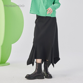 容子木ROSEMOO25春商场同款 亲肤干爽不规则毛织半裙RSS1QP333C