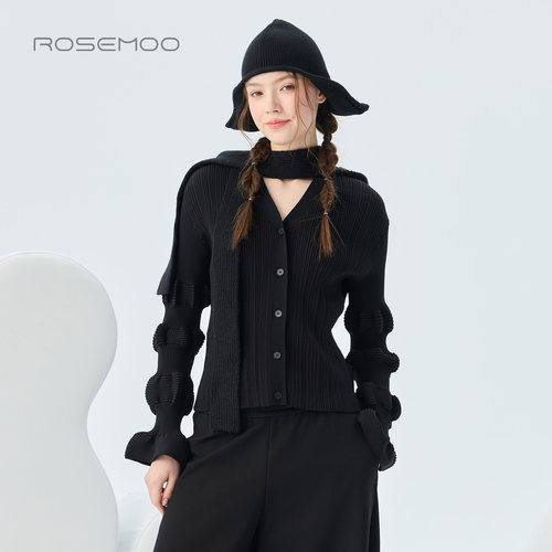 容子木ROSEMOO2026冬【商场同款】肌理感斜角开衫外套RWM4NP156A