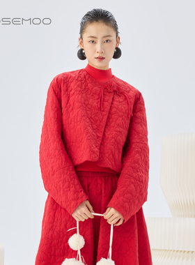 容子木ROSEMOO26春商场同款肌理系结斜门襟盘扣外套RWM1WP144A