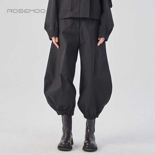 容子木ROSEMOO25春【商场同款】微皱挺阔面料收脚长裤RSS1KP260B