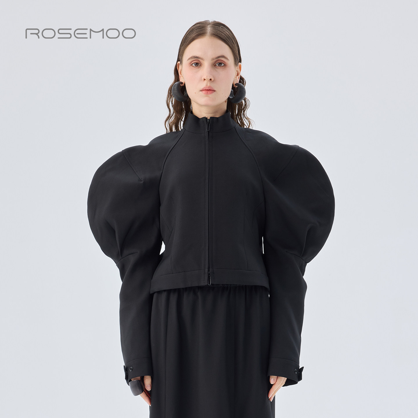 容子木ROSEMOO26春【商场同款】夸张袖拉链开衫外套RWM1NP269B
