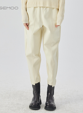 容子木ROSEMOO24年冬季新款细腻加绒针织修身长裤RCL4KP307C