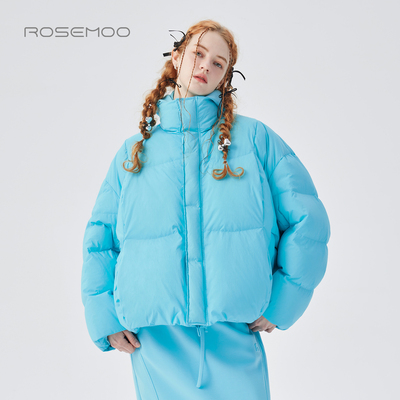 容子木ROSEMOO25冬商场同款轻暖舒适立领大方块羽绒服RSS4YP406D