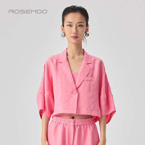 容子木ROSEMOO26夏【商场同款】亲肤丝光宽松西装外套RWM2WL106A