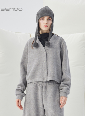 容子木ROSEMOO25冬【商场同款】轻糯亲肤宽松暗扣外套RSS4WP134A