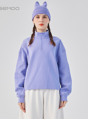 容子木ROSEMOO25春商场同款柔软双层针织半拉链上衣RSS1TC210B