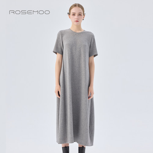 容子木ROSEMOO26春【商场同款】微弹棉感圆领连衣裙RWM1LC422D