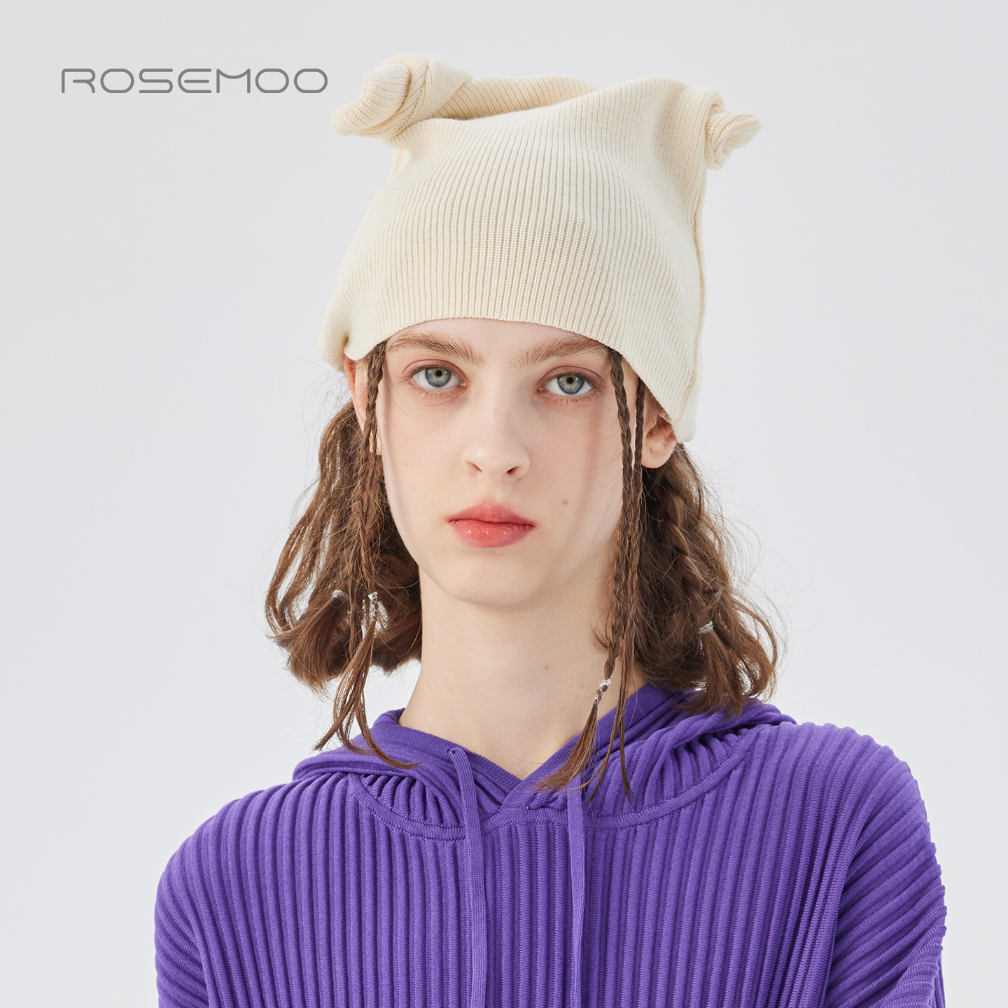 容子木ROSEMOO25秋【商场同款】干爽小啾可造型毛织帽RSS3HP345C