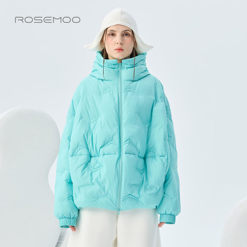 容子木ROSEMOO2026冬【商场同款】连帽压线肌理羽绒服RWM4YP102A