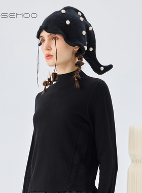 容子木ROSEMOO26春【商场同款】亲肤舒适波点毛织帽子RWM1HP140A