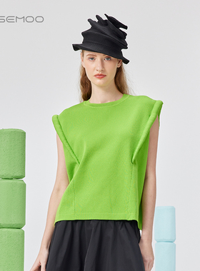 ROSEMOO/容子木25夏【商场同款】轻薄充棉边无袖上衣RSS2TP140A