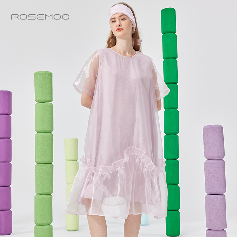 容子木ROSEMOO25年夏季新款轻柔欧根纱连衣裙RSS2LP330C