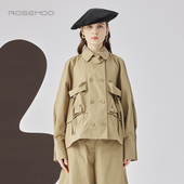 风衣RCL3FC254B 棉感亲肤短款 容子木ROSEMOO24年秋季 新款