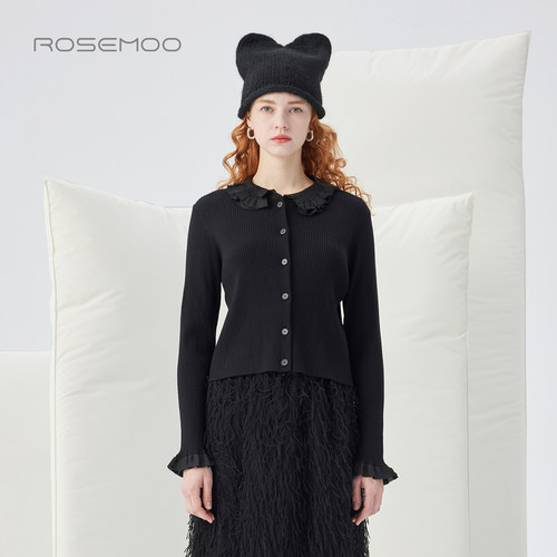 容子木ROSEMOO25冬【商场同款】清透纱线拼接款开衫RSS4NP152A