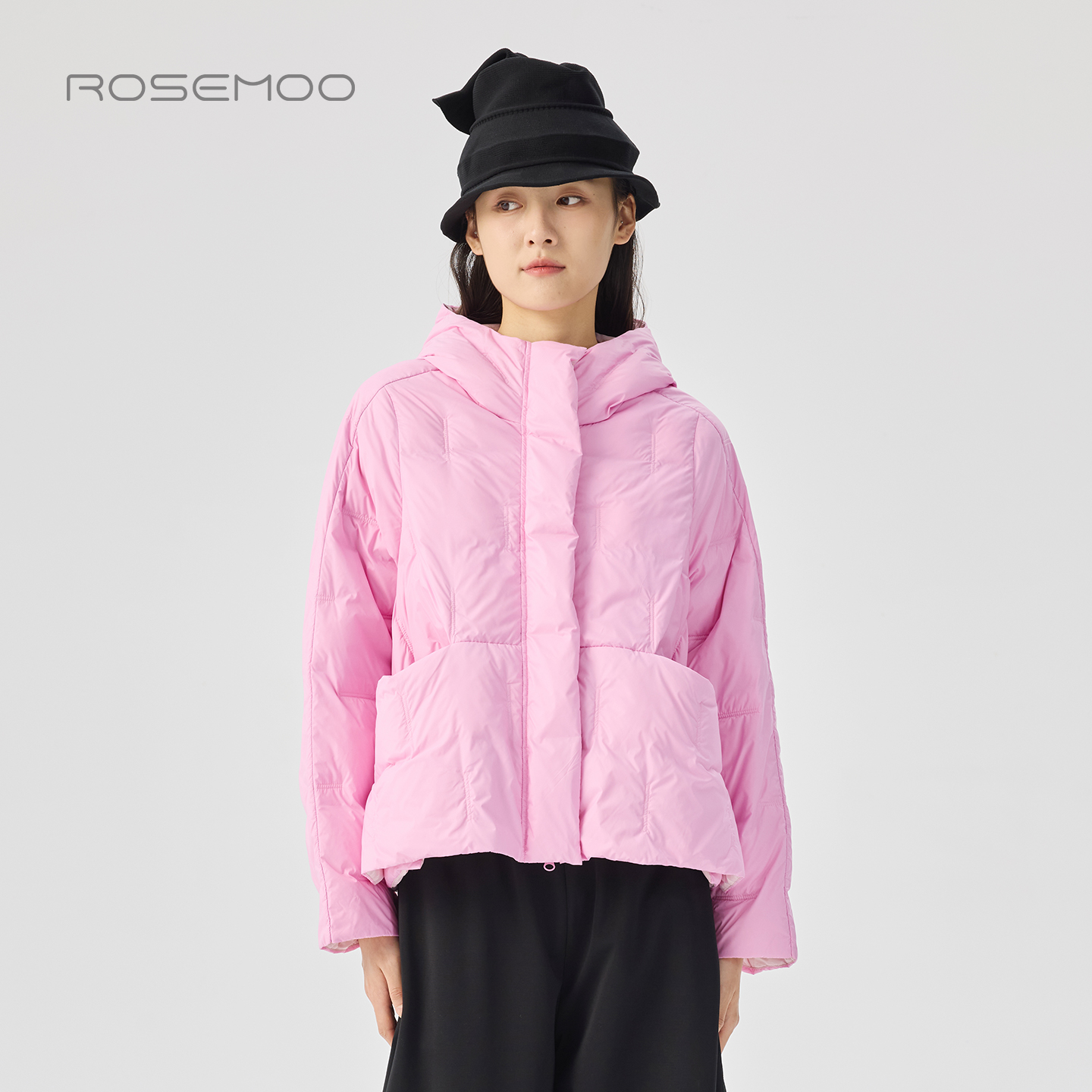 容子木ROSEMOO25冬【商场同款】哑光细腻短款羽绒服RSS4YP001T