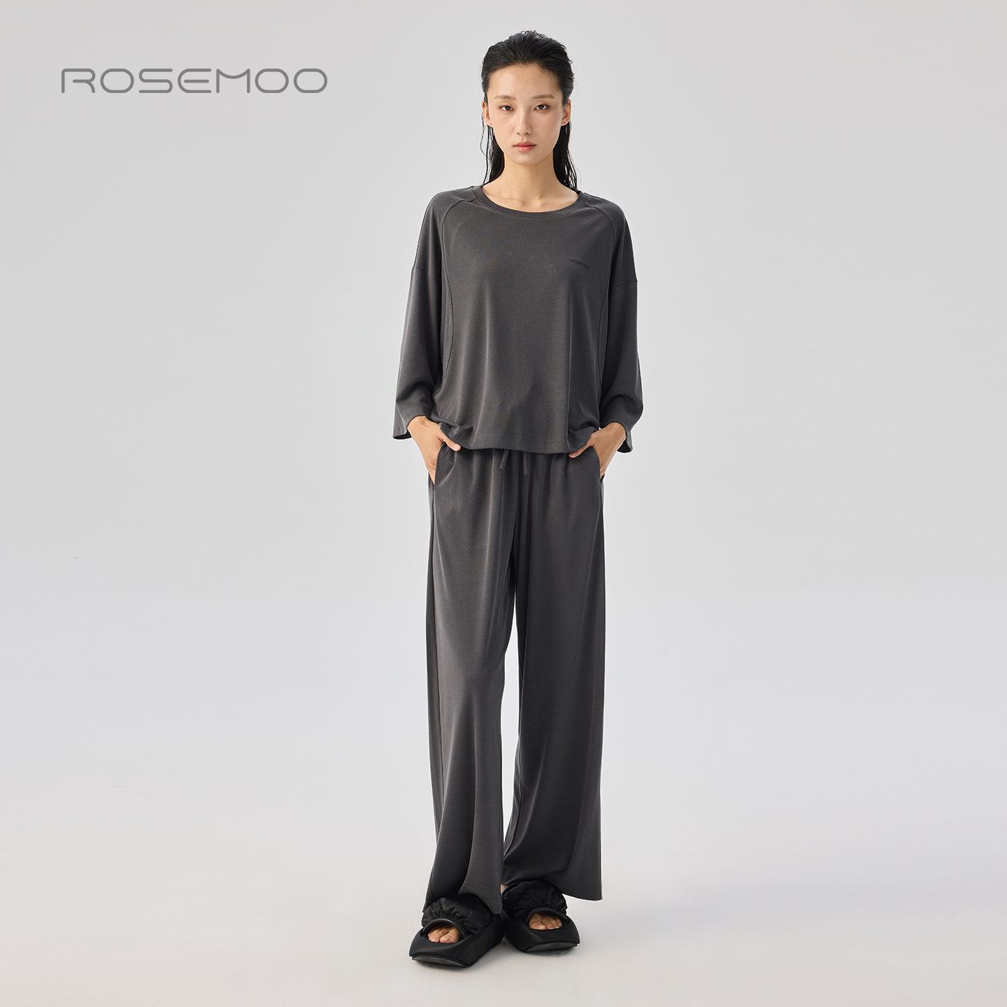 ROSEMOO/容子木商场同款亲肤长袖休闲可外穿家居服套装RSS3JJ901X
