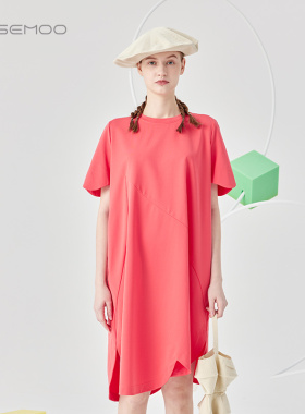 【商场同款】容子木ROSEMOO24夏季干爽舒适短袖连衣裙RCL2LC104A
