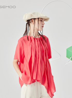 ROSEMOO/容子木24年夏季清透飘逸压褶套头衫RCL2CS109A