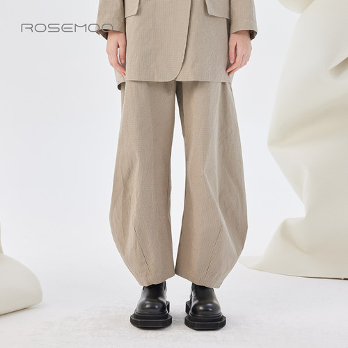 容子木ROSEMOO25秋商场同款棉感挺阔质感松紧腰长裤RSS3KC325C