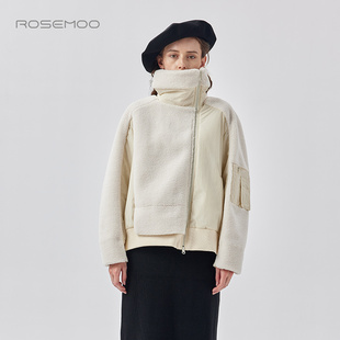 外套RMT4WP429D 温暖大翻领拼接款 容子木ROSEMOO 商场同款