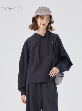 容子木ROSEMOO25秋商场同款柔软高弹针织连帽套头上衣RSS3TP279B