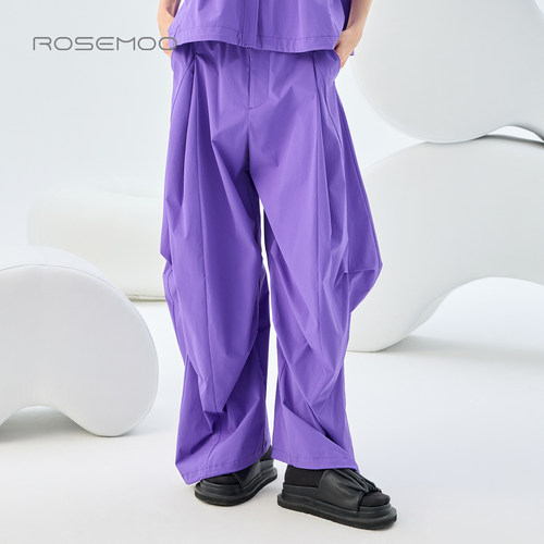 容子木ROSEMOO26秋【商场同款】清爽轻薄异形宽松长裤RWM3KP102A
