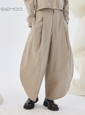 容子木ROSEMOO25年秋季新棉感挺阔质感略夸张宽松长裤RSS3KC322C