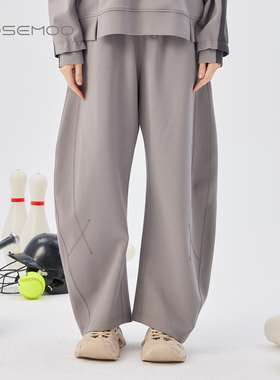 容子木ROSEMOO25秋商场同款微弹棉感宽松松紧腰长裤RSS3KC436D